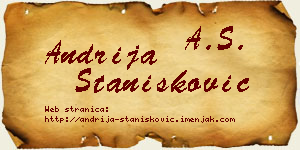 Andrija Stanišković vizit kartica
